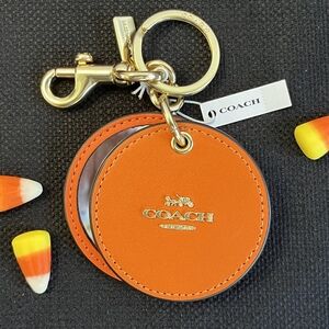 Coach Orange Leather Mirror Bag Charm